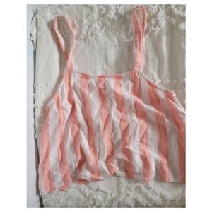 ABOUND Camisole Small - Pink-White Cabana Stripe - Women's Cropped Sleeveless